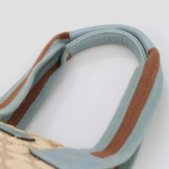 GUCCI GG Canvas Sherry Line Shoulder Bag Beige Blue Silver 131230 Auth 103323 - Picture 9 of 16